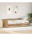 vidaXL Daybed with Headboard Artisan Oak 90 x 190 cm Engineered Wood