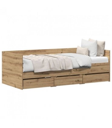 vidaXL Daybed with Headboard Artisan Oak 90 x 190 cm Engineered Wood