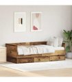 vidaXL Daybed with Headboard Old Wood 90 x 200 cm Engineered Wood