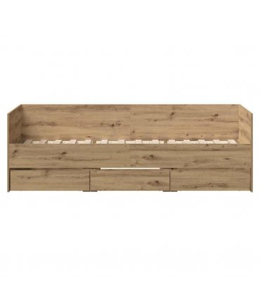 vidaXL Daybed with Headboard Artisan Oak 90 x 200 cm Engineered Wood