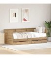 vidaXL Daybed with Headboard Artisan Oak 75 x 190 cm Engineered Wood