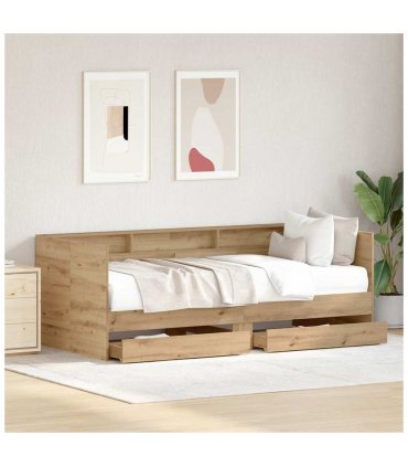vidaXL Daybed with Headboard Artisan Oak 75 x 190 cm Engineered Wood