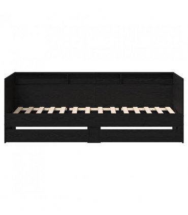 vidaXL Daybed with Headboard Black Oak 100 x 200 cm Engineered Wood