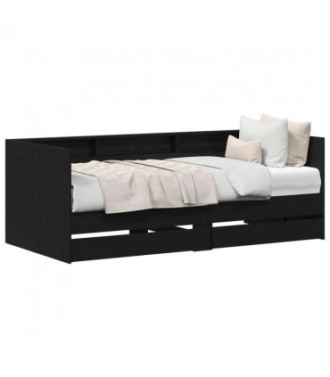 vidaXL Daybed with Headboard Black Oak 75 x 190 cm Engineered Wood
