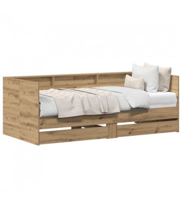 vidaXL Daybed with Headboard Artisan Oak 90 x 200 cm Engineered Wood — V0671983732