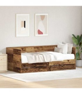 vidaXL Daybed with Headboard Old Wood 75 x 190 cm Engineered Wood
