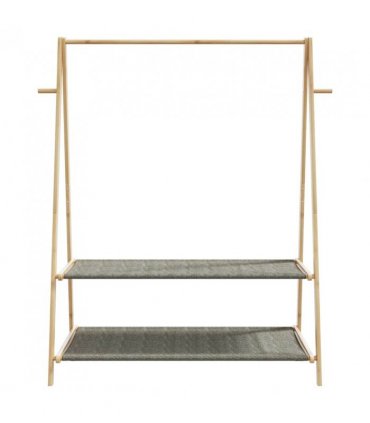 vidaXL Clothes Rack with Shelves 132x45.5x150.5 cm Bamboo — Size: 132 cm, Model: without wheels