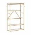 vidaXL Clothes Rack with Shelves 110x40x175 cm Bamboo — Size: 110 cm, Model: without wheels