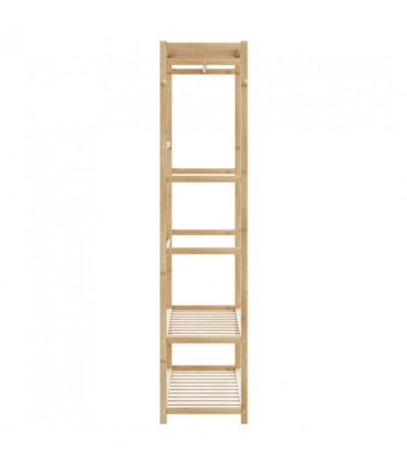 vidaXL Clothes Rack with Shelves 110x40x175 cm Bamboo — Size: 110 cm, Model: without wheels