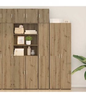 vidaXL Storage Cabinet with Shelves Artisan Oak 30 x 42.5 x 225 cm — Model: 6 shelves