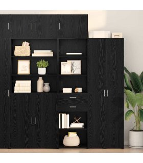 vidaXL Highboard Black Oak 50 x 42.5 x 225 cm Engineered Wood