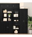 vidaXL Highboard Black Oak 50 x 42.5 x 225 cm Engineered Wood