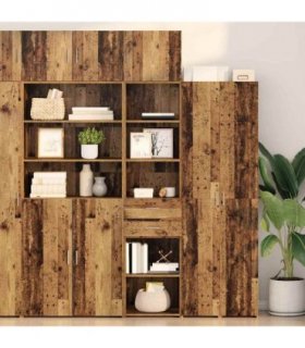 vidaXL Highboard Old Wood 45 x 42.5 x 185 cm Engineered Wood