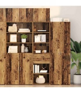 vidaXL Highboard Old Wood 50 x 42.5 x 185 cm Engineered Wood