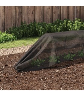 vidaXL Netting Tunnel Black 300x50x48.5 cm Steel and Polyethylene — Size: 300 x 50 x 48.5 cm