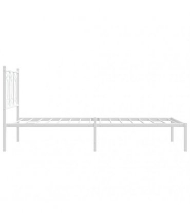 vidaXL Metal Bed Frame without Mattress with Headboard White 100x190cm — Size: 100 x 190 cm — V0671983888