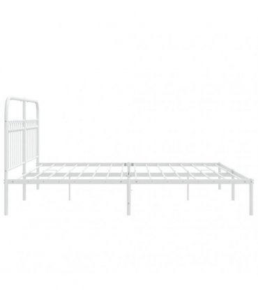 vidaXL Metal Bed Frame without Mattress with Headboard White 183x213cm — Size: 183 x 213 cm — V0671983922