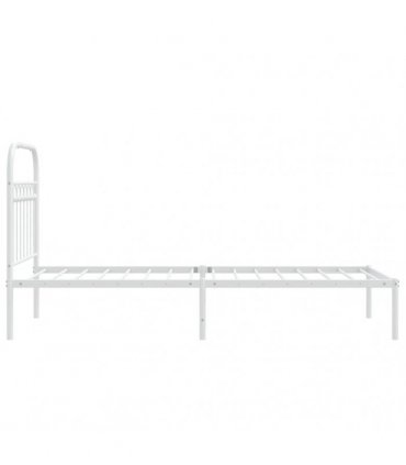 vidaXL Metal Bed Frame without Mattress with Headboard White 80x200cm — Size: 80 x 200 cm — V0671983924