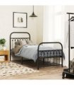 vidaXL Metal Bed Frame without Mattress with Footboard Blac — Size: 75 x 190 cm, Model: with headboard & footboard — V0671983935