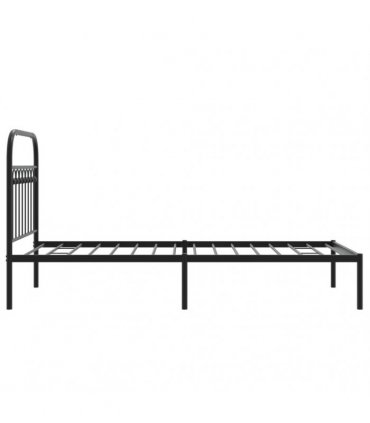 vidaXL Metal Bed Frame without Mattress with Headboard Black 90x200cm — Size: 90 x 200 cm — V0671983943