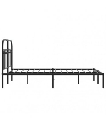 vidaXL Metal Bed Frame without Mattress with Headboard Black 120x200cm — Size: 120 x 200 cm — V0671983945