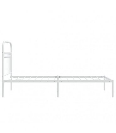 vidaXL Metal Bed Frame without Mattress with Headboard White 90x190cm — Size: 90 x 190 cm — V0671983949