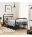 vidaXL Metal Bed Frame without Mattress with Footboard Blac — Size: 80 x 200 cm, Model: with headboard & footboard — V0671984010