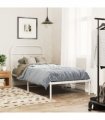 vidaXL Metal Bed Frame without Mattress with Headboard White 80x200cm — Size: 80 x 200 cm — V0671984013