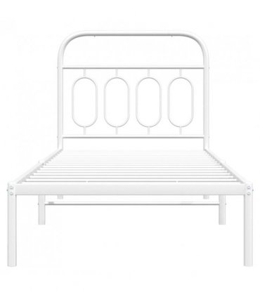 vidaXL Metal Bed Frame without Mattress with Headboard White 80x200cm — Size: 80 x 200 cm — V0671984013