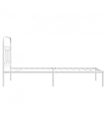 vidaXL Metal Bed Frame without Mattress with Headboard White 80x200cm — Size: 80 x 200 cm — V0671984013