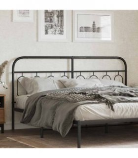 vidaXL Metal Replace Headboard Black 183 cm
