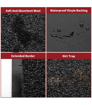 Barrier Mat Dark Grey 40x60cm Polypropylene Fibres Water Absorbent Non-Slip