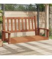 vidaXL Garden Swing Bench with Metal Chains Brown Solid Wood Fir — Size: 115 x 65 x 63 cm