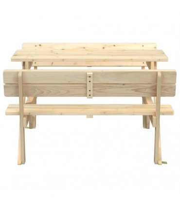 vidaXL Picnic Table for 4 Kids with Umbrella Hole Solid Wood Fir — Colour: natural — V0671984361