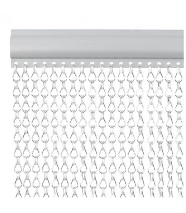 vidaXL Chain Door Fly Screen 56x202 cm Aluminium — Size: 56 x 202 cm