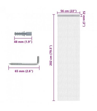 vidaXL Chain Door Fly Screen 56x202 cm Aluminium — Size: 56 x 202 cm