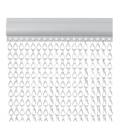 vidaXL Chain Door Fly Screen 90x200 cm Aluminium — Size: 90 x 200 cm