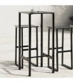 vidaXL Bar Table Black 50x50x110 cm Powder-coated Steel — Size: 50 x 50 x 110 cm