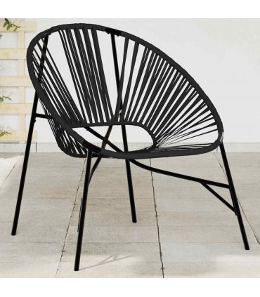vidaXL Garden Egg Chair Black Poly Rattan