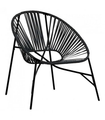 vidaXL Garden Egg Chair Black Poly Rattan