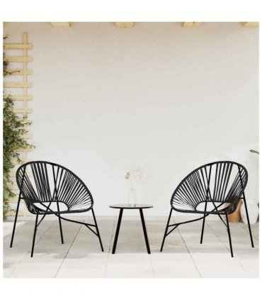 vidaXL Garden Egg Chair Black Poly Rattan