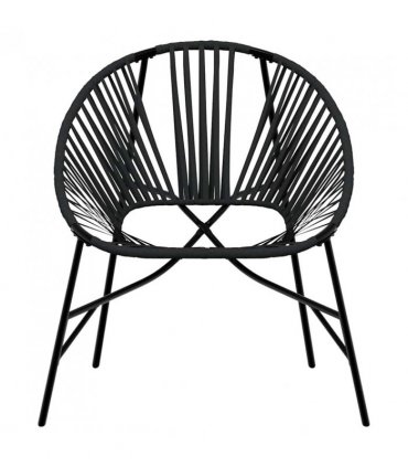 vidaXL Garden Egg Chair Black Poly Rattan