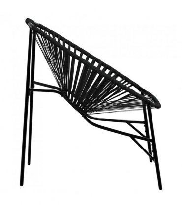 vidaXL Garden Egg Chair Black Poly Rattan