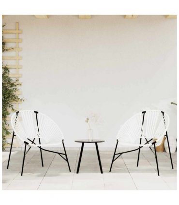 vidaXL Garden Egg Chair Black and White Poly Rattan