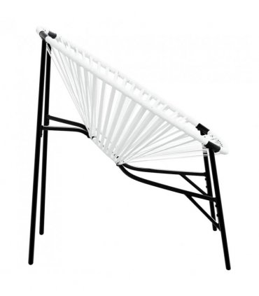 vidaXL Garden Egg Chair Black and White Poly Rattan