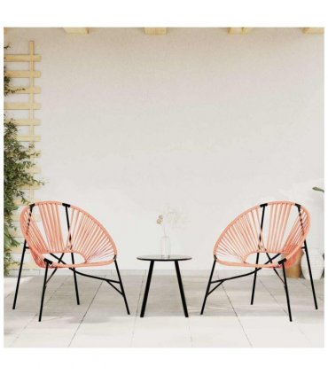 vidaXL Garden Egg Chair Black and Orange Poly Rattan