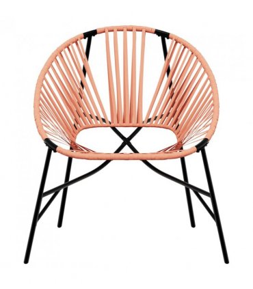 vidaXL Garden Egg Chair Black and Orange Poly Rattan