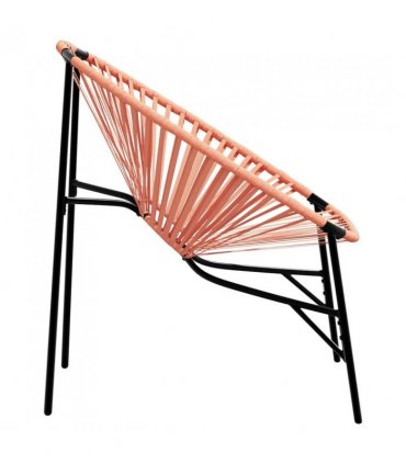 vidaXL Garden Egg Chair Black and Orange Poly Rattan
