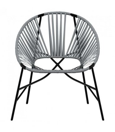 vidaXL Garden Egg Chair Black and Light Grey Poly Rattan