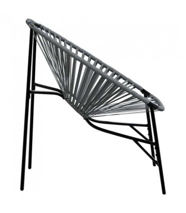 vidaXL Garden Egg Chair Black and Light Grey Poly Rattan